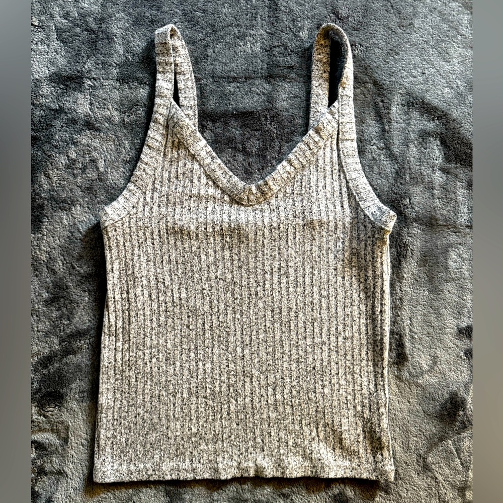 Grey Soft + Sexy Ribbed Crop Tank